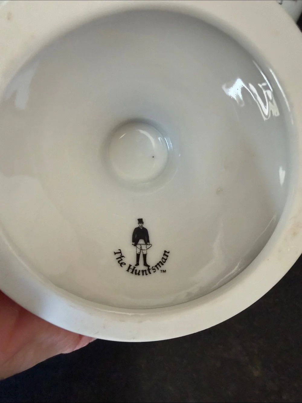Classic White Porcelain Tea Set with Gold Trim, Equestrian motif.